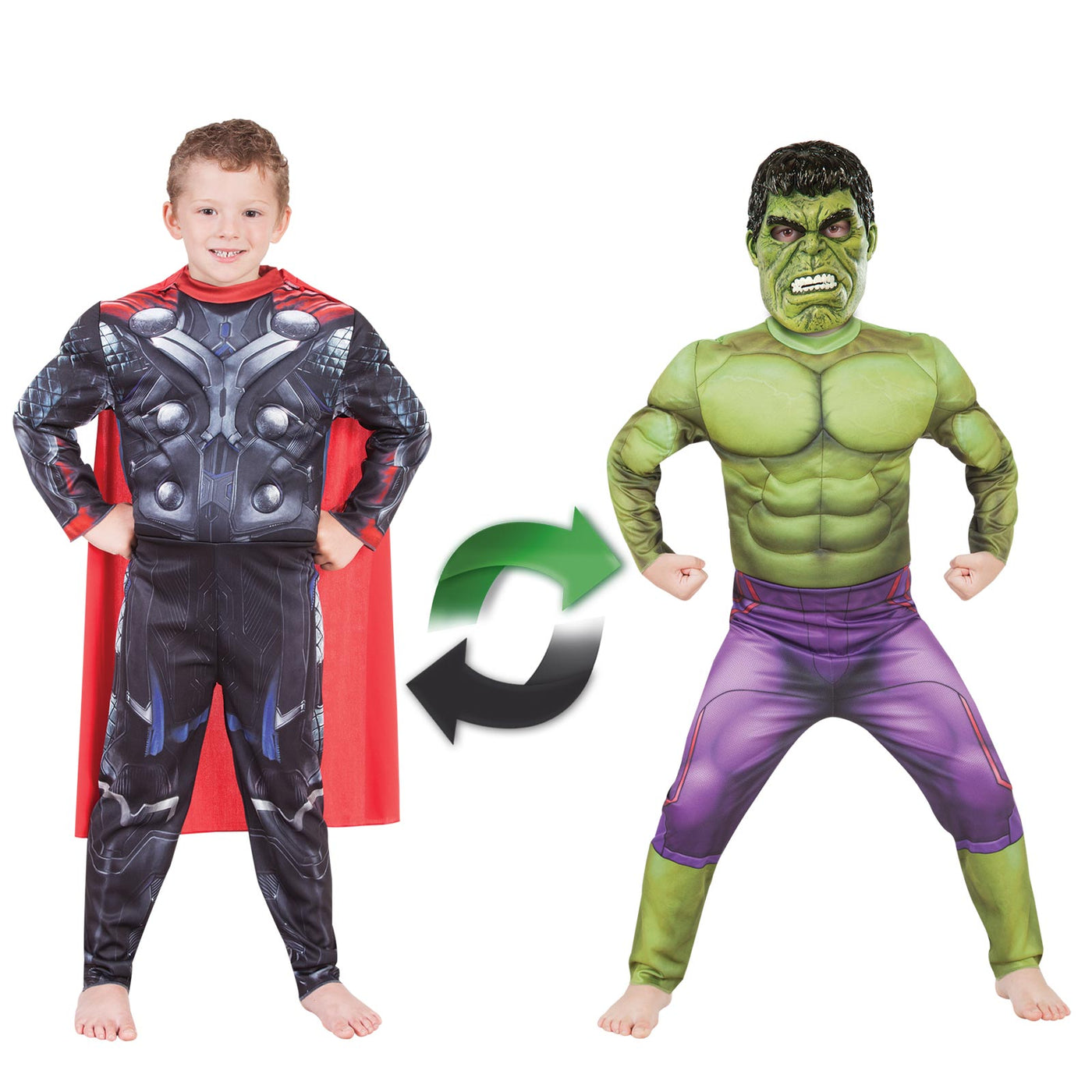 Thor To Hulk Deluxe Reversible Costume, Child