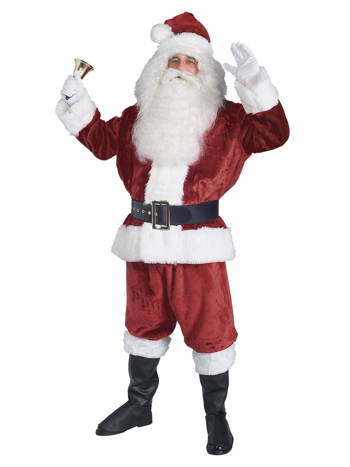 Santa Claus Crimson Plush Costume , Adult