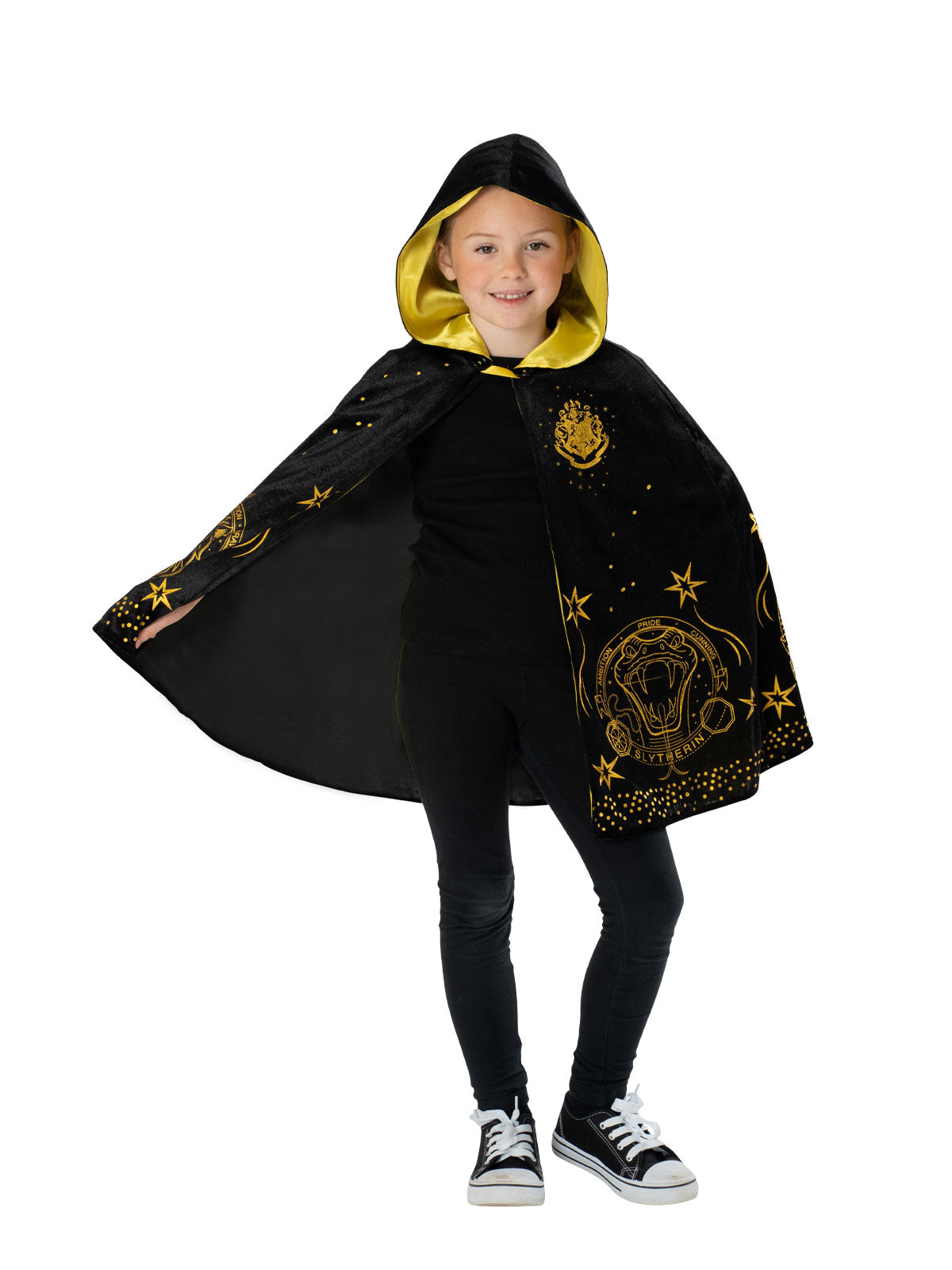 Hogwarts Black & Gold Hooded Robe, Child