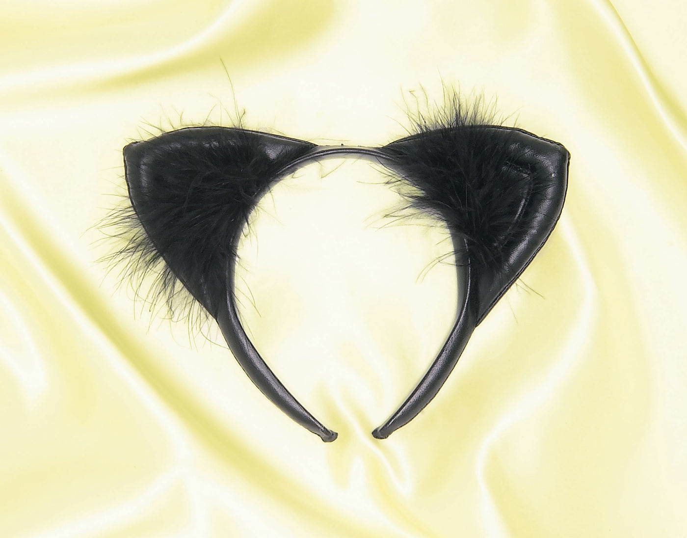 Cat Ears Faux Leather Black - Adult