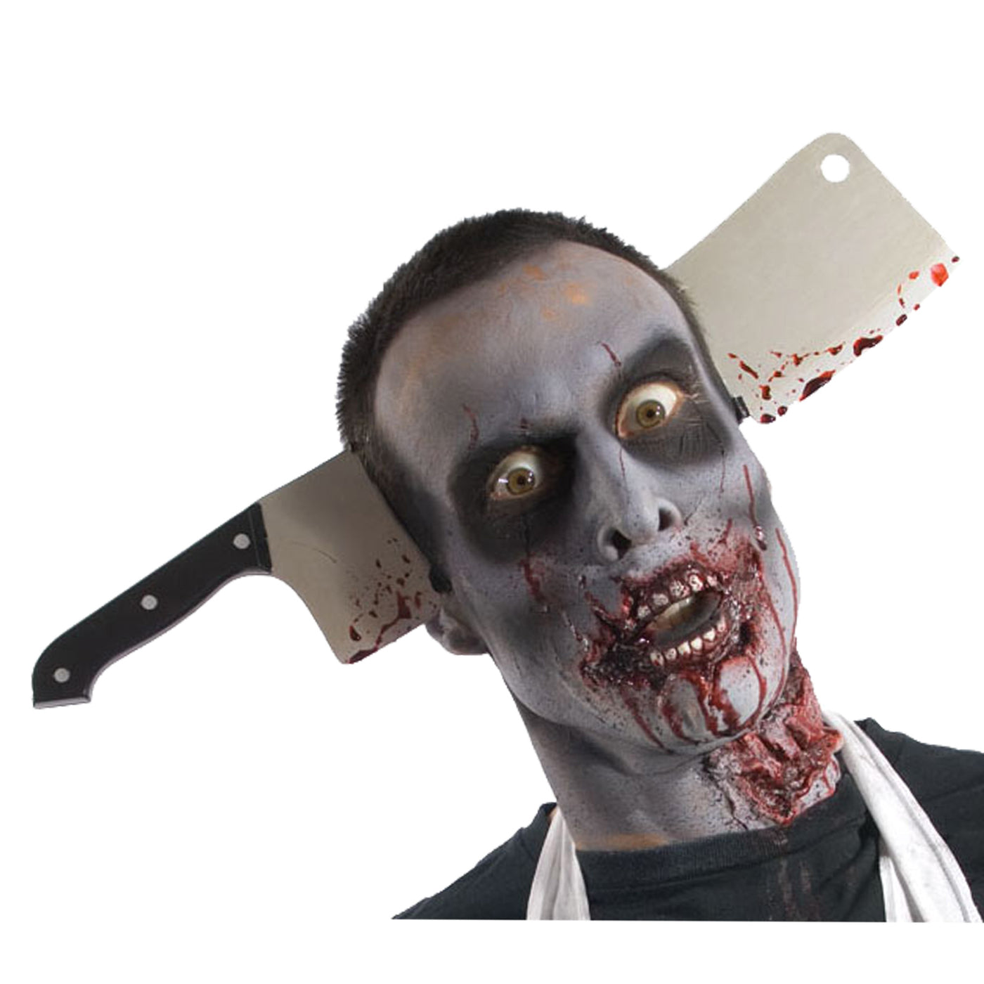 Zombie Cleaver Through Head Accessory