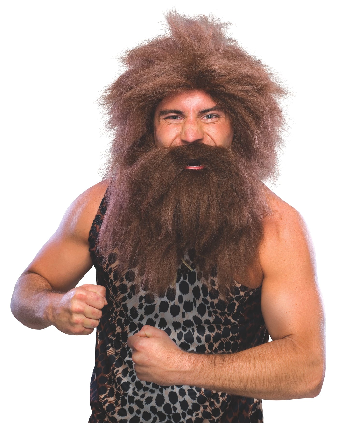 Caveman Beard And Wig Set - Adult