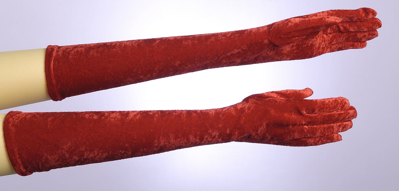 Red Velvet Long Gloves - Adult