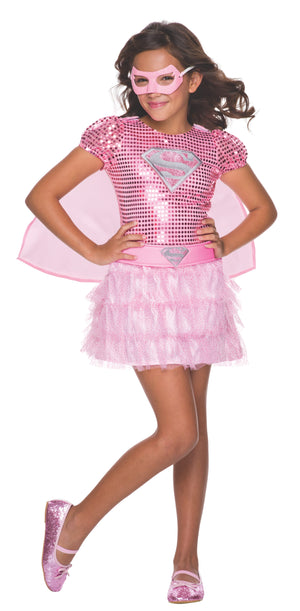 Supergirl Pink Sequin Costume, Child