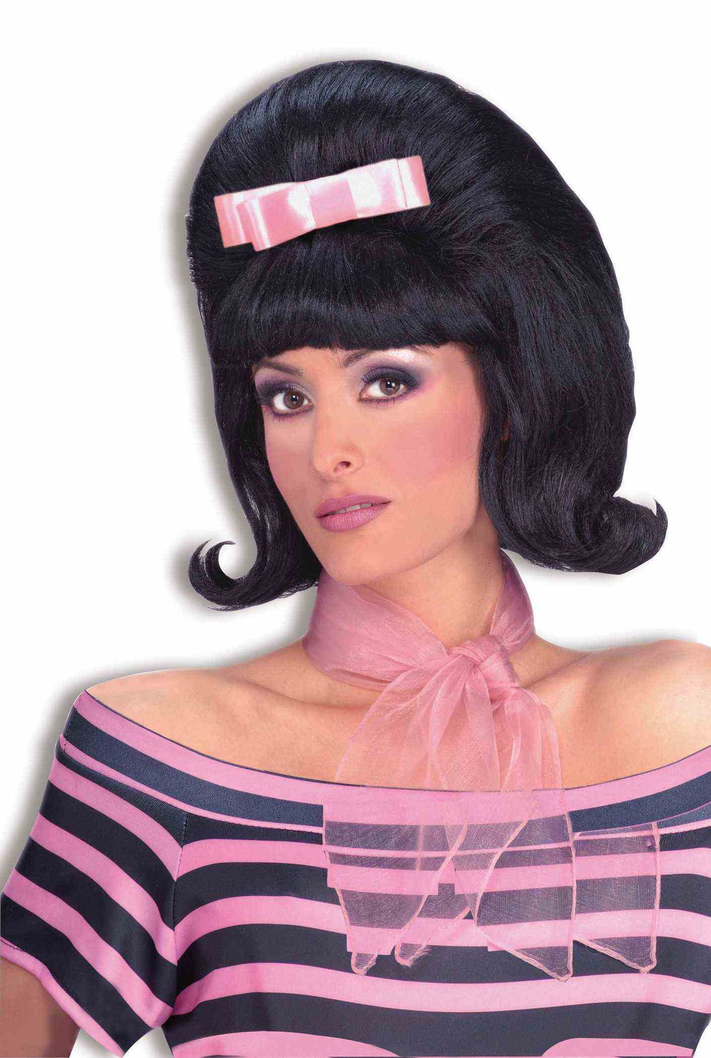 50'S Bouffant Wig Black - Adult