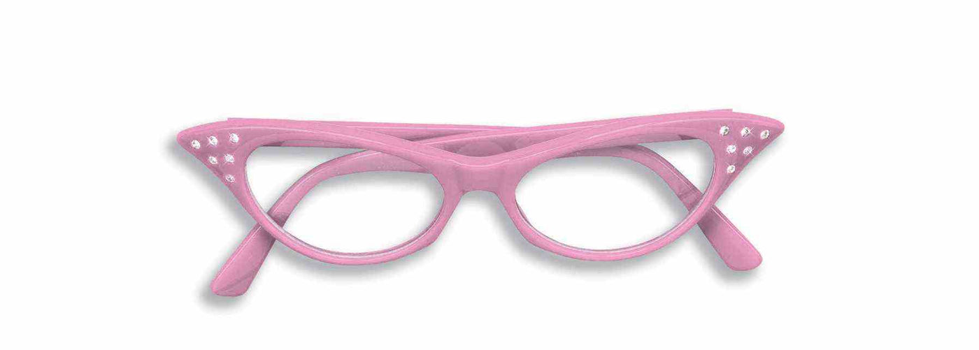 Fifties Pink Rhinestone Glasses - Adult