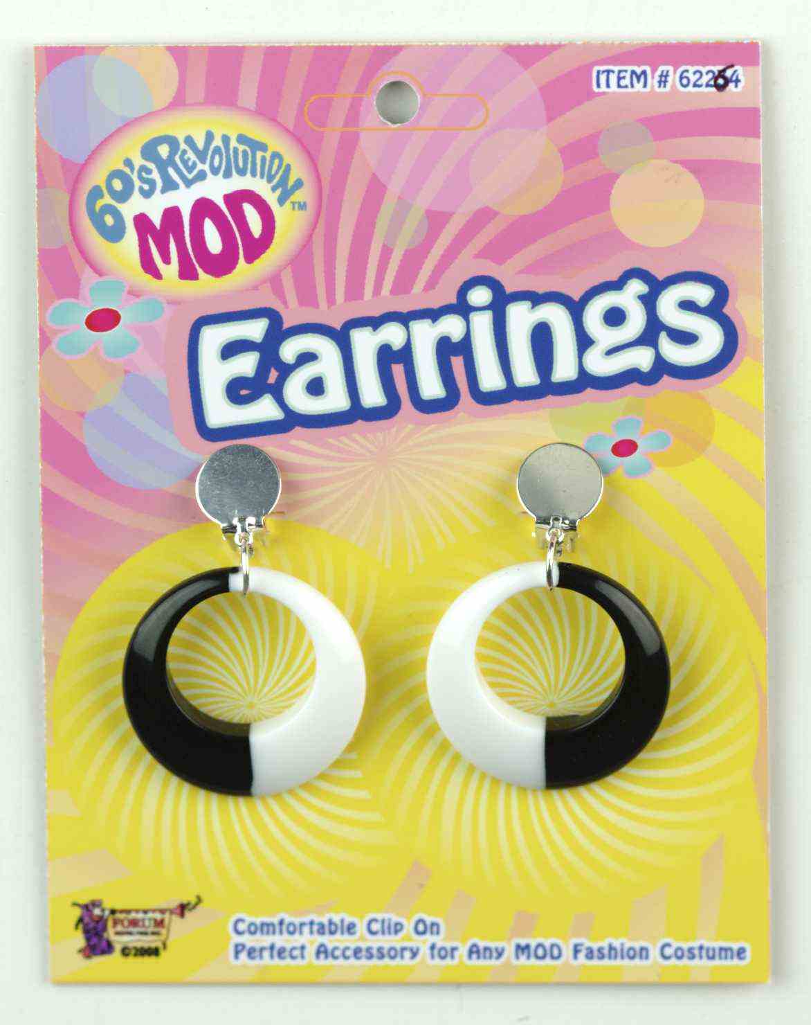 Mod Earrings Black & White - Adult