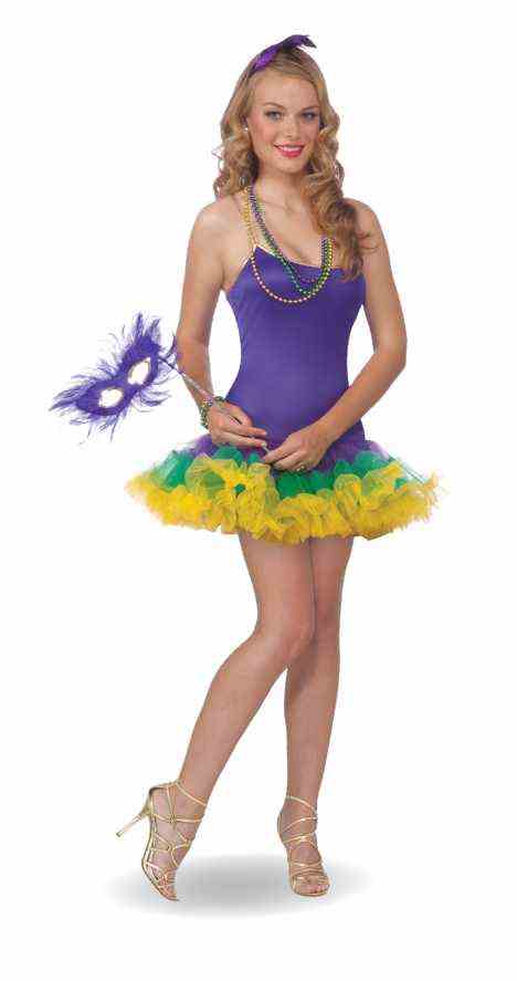 Mardi Gras Petticoat Dress Costume - Size Std