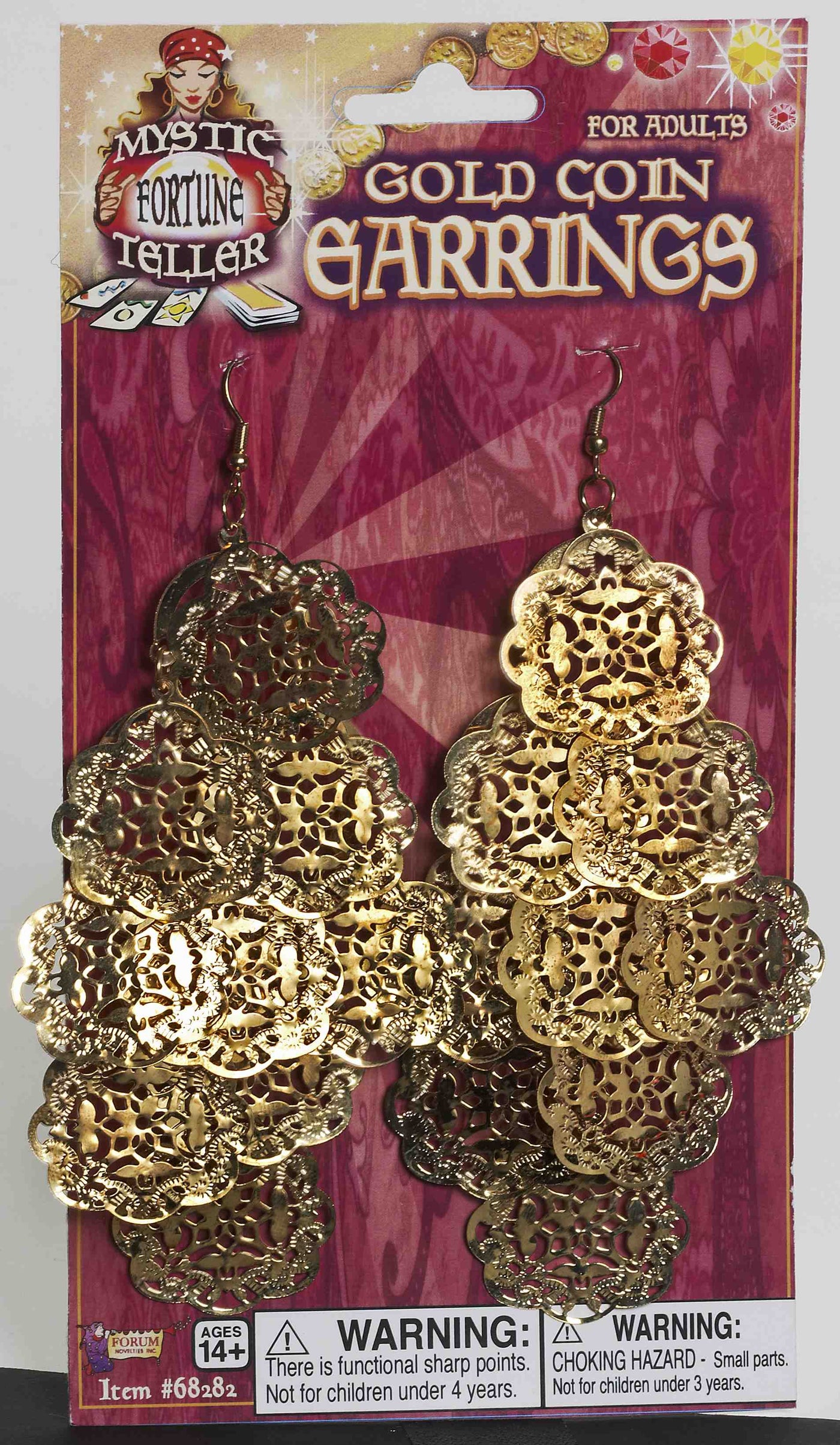 Gold Coin Dangly Earrings - Adult