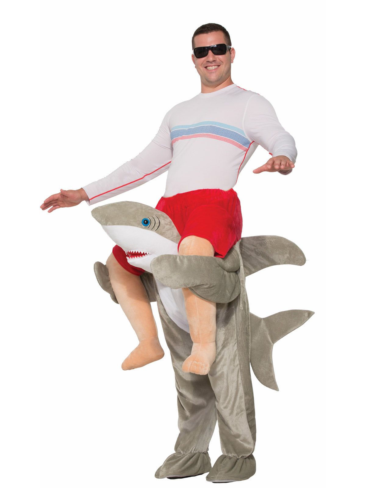 Shark Piggy Back Costume, Adult