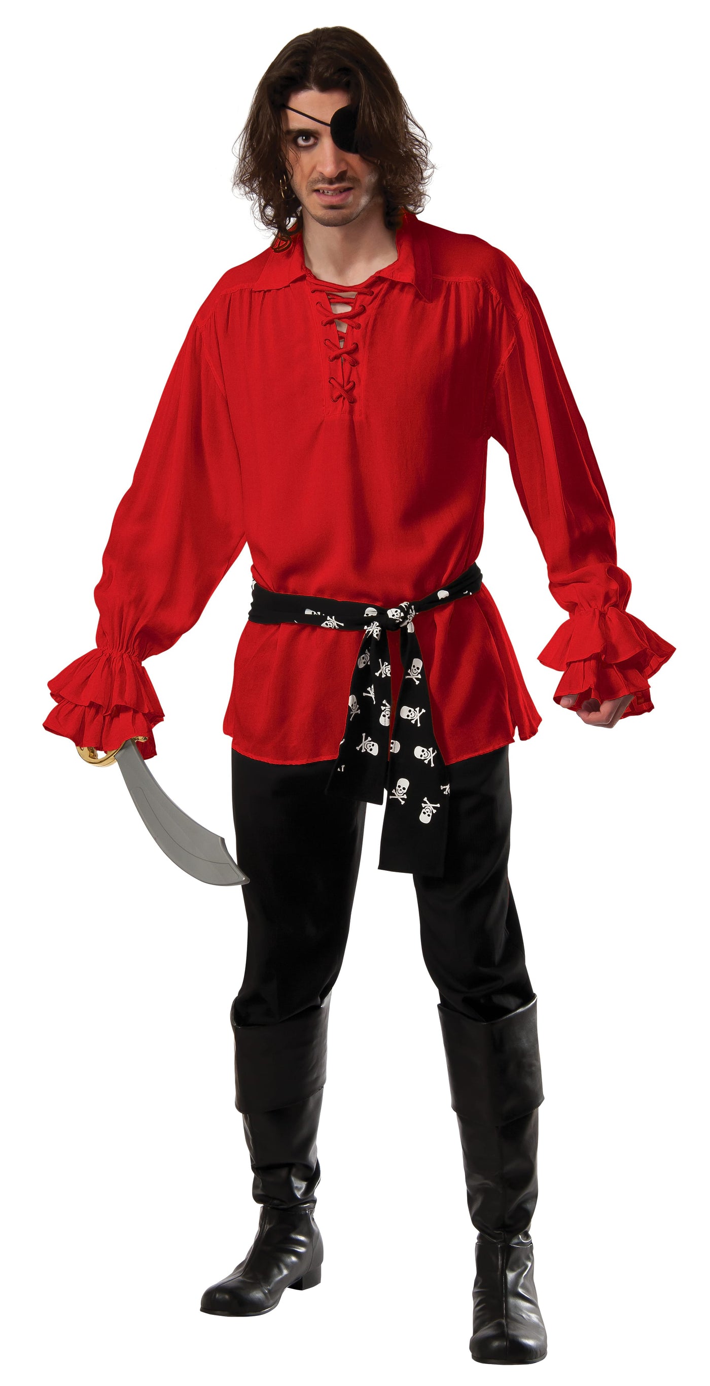 Cotton Pirate Shirt Red, Adult