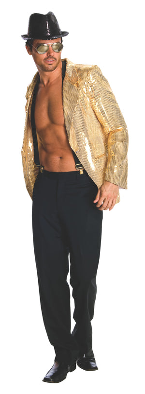 Sequin Jacket Men Gold, Adult